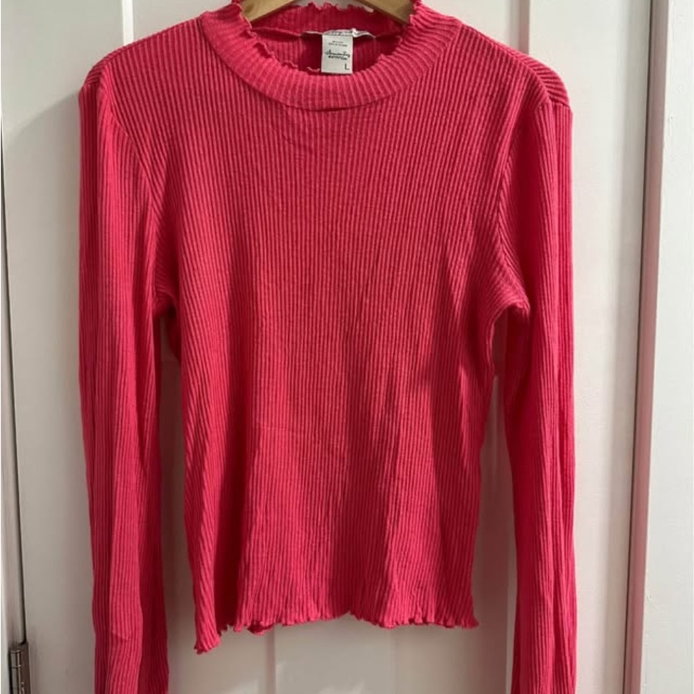 American Rag Ribbed Long-Sleeve Top - Pink